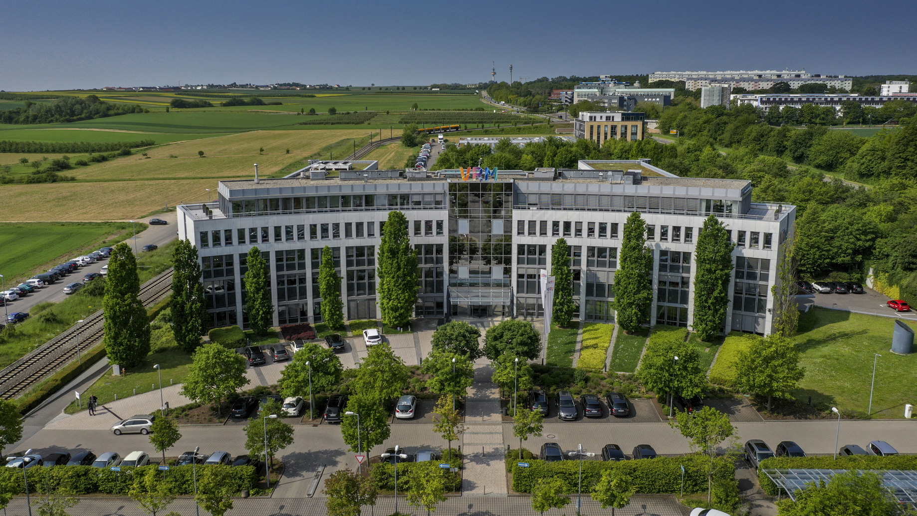 Der Standort der VRM-Zentrale in Mainz-Marienborn von oben.